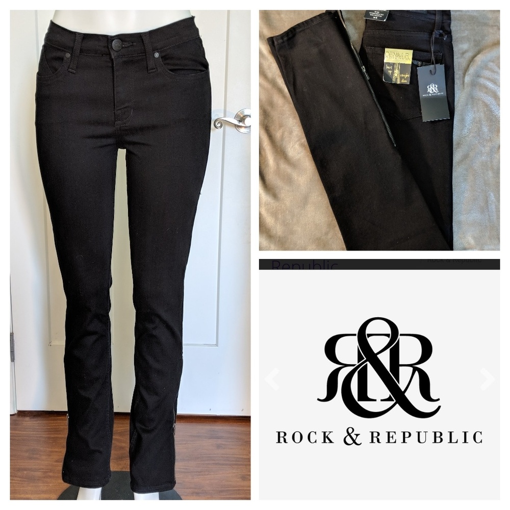 Rock and Republic Black midrise bootcut